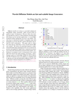 Wavelet Diffusion Models are fast and scalable Image Generators