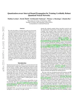 Quantization-aware Interval Bound Propagation for Training Certifiably
  Robust Quantized Neural Networks