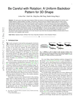 Be Careful with Rotation: A Uniform Backdoor Pattern for 3D Shape