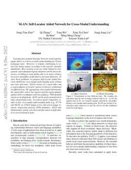 SLAN: Self-Locator Aided Network for Cross-Modal Understanding