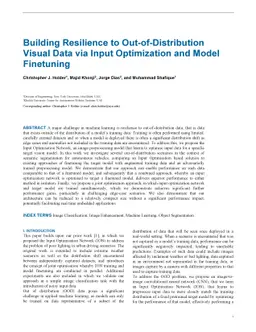 Building Resilience to Out-of-Distribution Visual Data via Input
  Optimization and Model Finetuning
