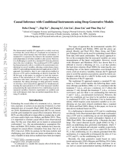 Causal Inference with Conditional Instruments using Deep Generative
  Models