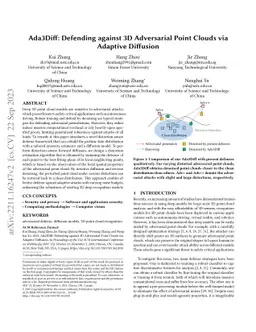 Ada3Diff: Defending against 3D Adversarial Point Clouds via Adaptive
  Diffusion