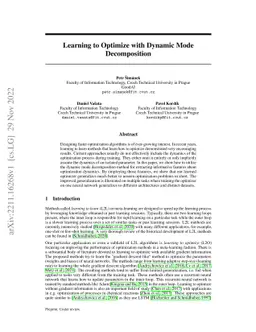 Learning to Optimize with Dynamic Mode Decomposition