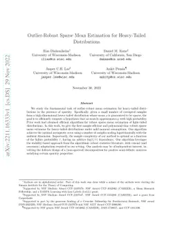 Outlier-Robust Sparse Mean Estimation for Heavy-Tailed Distributions