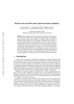 Découvrir de nouvelles classes dans des données tabulaires