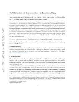 Outfit Generation and Recommendation -- An Experimental Study