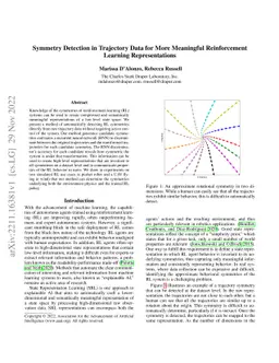 Symmetry Detection in Trajectory Data for More Meaningful Reinforcement
  Learning Representations