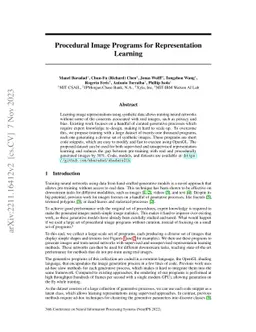 Procedural Image Programs for Representation Learning