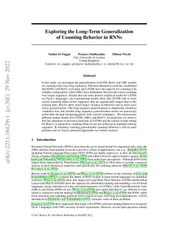 Exploring the Long-Term Generalization of Counting Behavior in RNNs