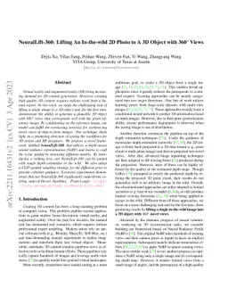 NeuralLift-360: Lifting An In-the-wild 2D Photo to A 3D Object with
  360° Views