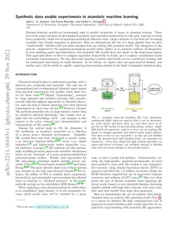 Synthetic data enable experiments in atomistic machine learning