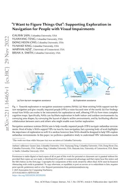 "I Want to Figure Things Out": Supporting Exploration in Navigation for
  People with Visual Impairments