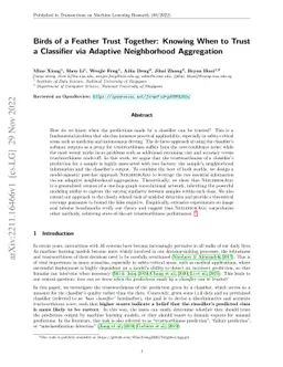 Birds of a Feather Trust Together: Knowing When to Trust a Classifier
  via Adaptive Neighborhood Aggregation