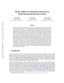 On the Ability of Graph Neural Networks to Model Interactions Between
  Vertices