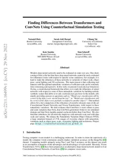 Finding Differences Between Transformers and ConvNets Using
  Counterfactual Simulation Testing