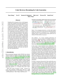 Coder Reviewer Reranking for Code Generation