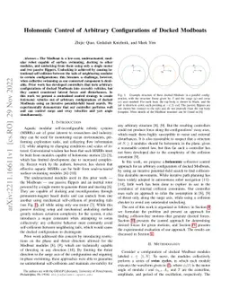 Holonomic Control of Arbitrary Configurations of Docked Modboats