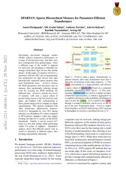 SPARTAN: Sparse Hierarchical Memory for Parameter-Efficient Transformers