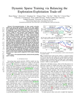 Dynamic Sparse Training via Balancing the Exploration-Exploitation
  Trade-off