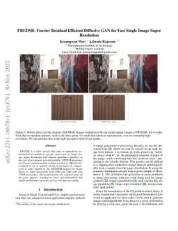 FREDSR: Fourier Residual Efficient Diffusive GAN for Single Image Super
  Resolution