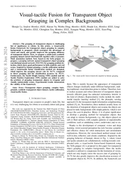 Visual-tactile Fusion for Transparent Object Grasping in Complex
  Backgrounds