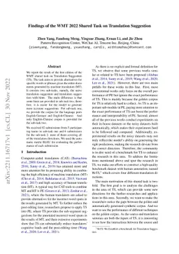 Findings of the WMT 2022 Shared Task on Translation Suggestion