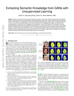 Extracting Semantic Knowledge from GANs with Unsupervised Learning