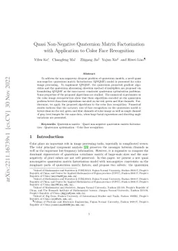 Quasi Non-Negative Quaternion Matrix Factorization with Application to
  Color Face Recognition