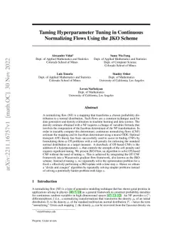 Taming Hyperparameter Tuning in Continuous Normalizing Flows Using the
  JKO Scheme