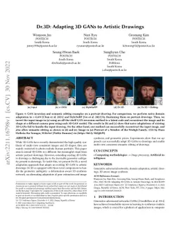 Dr.3D: Adapting 3D GANs to Artistic Drawings