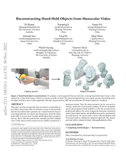 Reconstructing Hand-Held Objects from Monocular Video