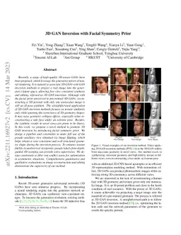 3D GAN Inversion with Facial Symmetry Prior