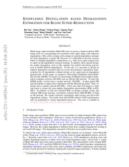 Knowledge Distillation based Degradation Estimation for Blind
  Super-Resolution