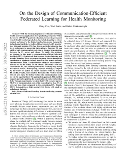 On the Design of Communication-Efficient Federated Learning for Health
  Monitoring