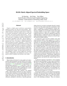 BASiS: Batch Aligned Spectral Embedding Space