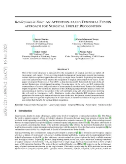 Rendezvous in Time: An Attention-based Temporal Fusion approach for
  Surgical Triplet Recognition
