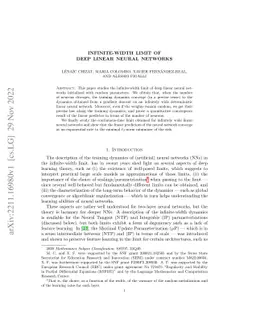 Infinite-width limit of deep linear neural networks