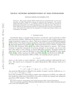 Neural Network Representation of Time Integrators