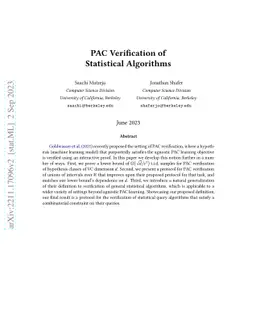 PAC Verification of Statistical Algorithms