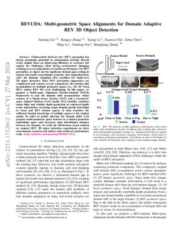 BEVUDA: Multi-geometric Space Alignments for Domain Adaptive BEV 3D
  Object Detection