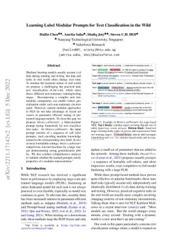 Learning Label Modular Prompts for Text Classification in the Wild