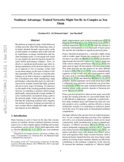 Nonlinear Advantage: Trained Networks Might Not Be As Complex as You
  Think