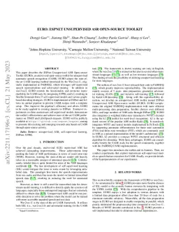 EURO: ESPnet Unsupervised ASR Open-source Toolkit
