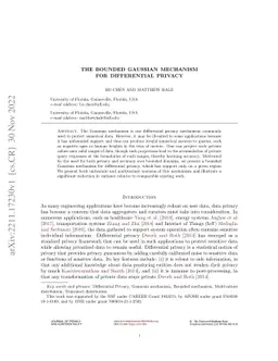 The Bounded Gaussian Mechanism for Differential Privacy