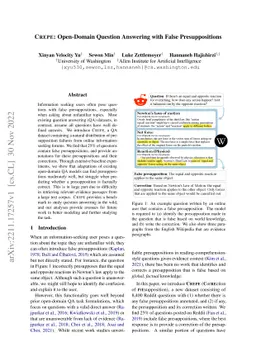 CREPE: Open-Domain Question Answering with False Presuppositions