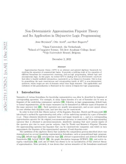 Non-Deterministic Approximation Fixpoint Theory and Its Application in
  Disjunctive Logic Programming