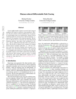 Plateau-reduced Differentiable Path Tracing