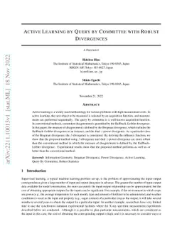 Active Learning by Query by Committee with Robust Divergences