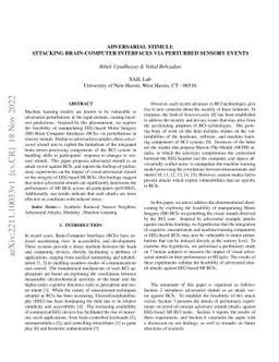 Adversarial Stimuli: Attacking Brain-Computer Interfaces via Perturbed
  Sensory Events